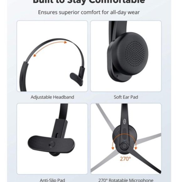 Taotronics TT-BH041 Bluetooth Wireless Mono Headset Headphone SB59 - Picture 6 of 6